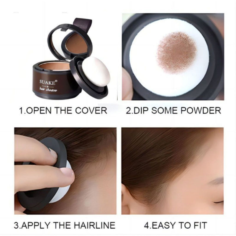 SUAKE Hairline Contouring Shadow Powder retoca e preenche o contorno da linha do cabelo da testa falhas no cabelo hairline powder